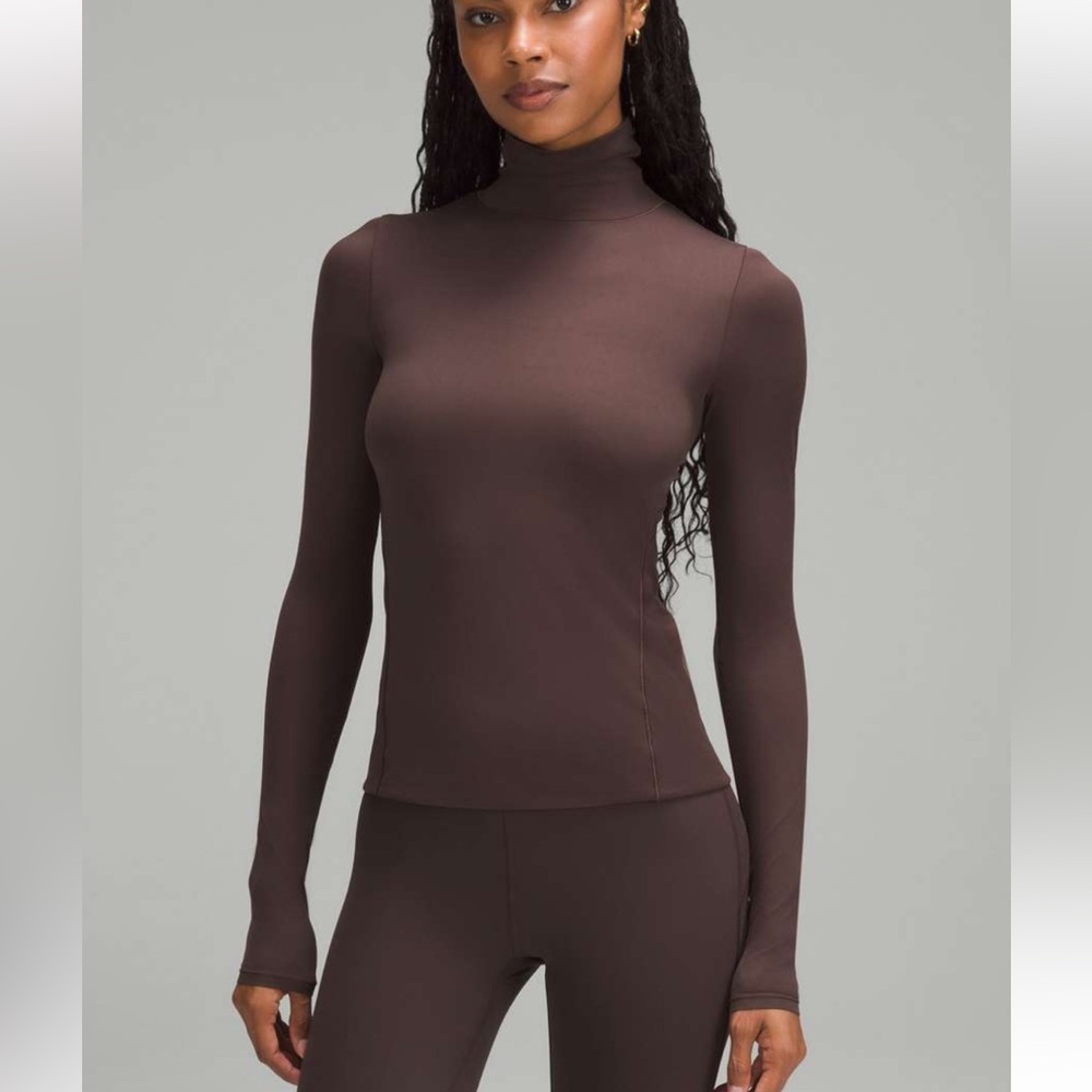 lululemon athletica Women's Long Sleeve Turtleneck Top in Dark Brown